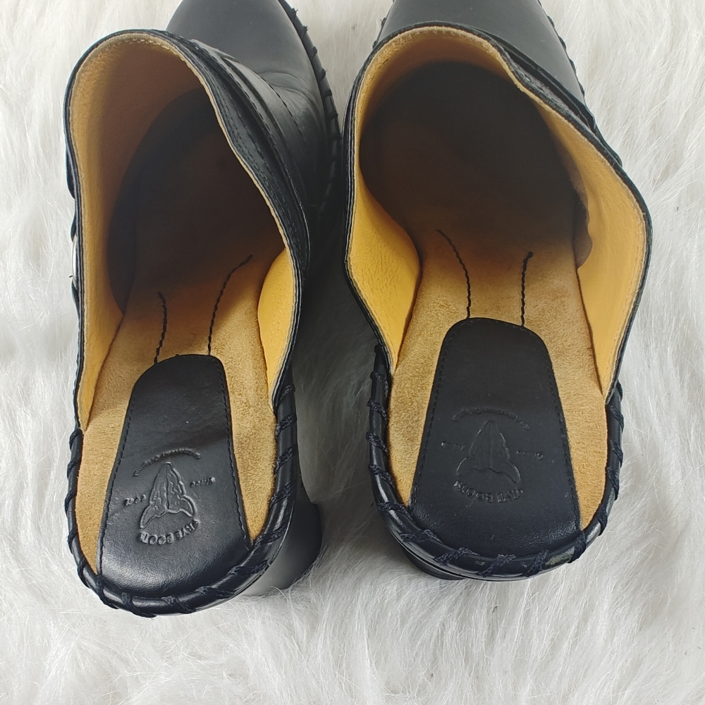 Frye Charlotte Ring Black Leather Mule Clogs size 9M - Picture 8 of 14